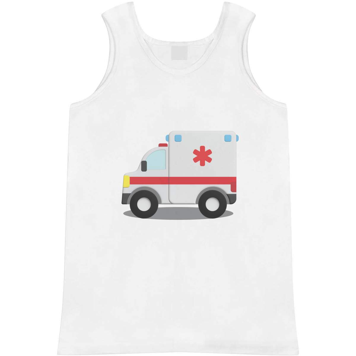 'Ambulance Toy' Adult Vest - White, XL - Sleeveless Tank Top for Gym, Training, Running, Sports and Summer (AV00145054)