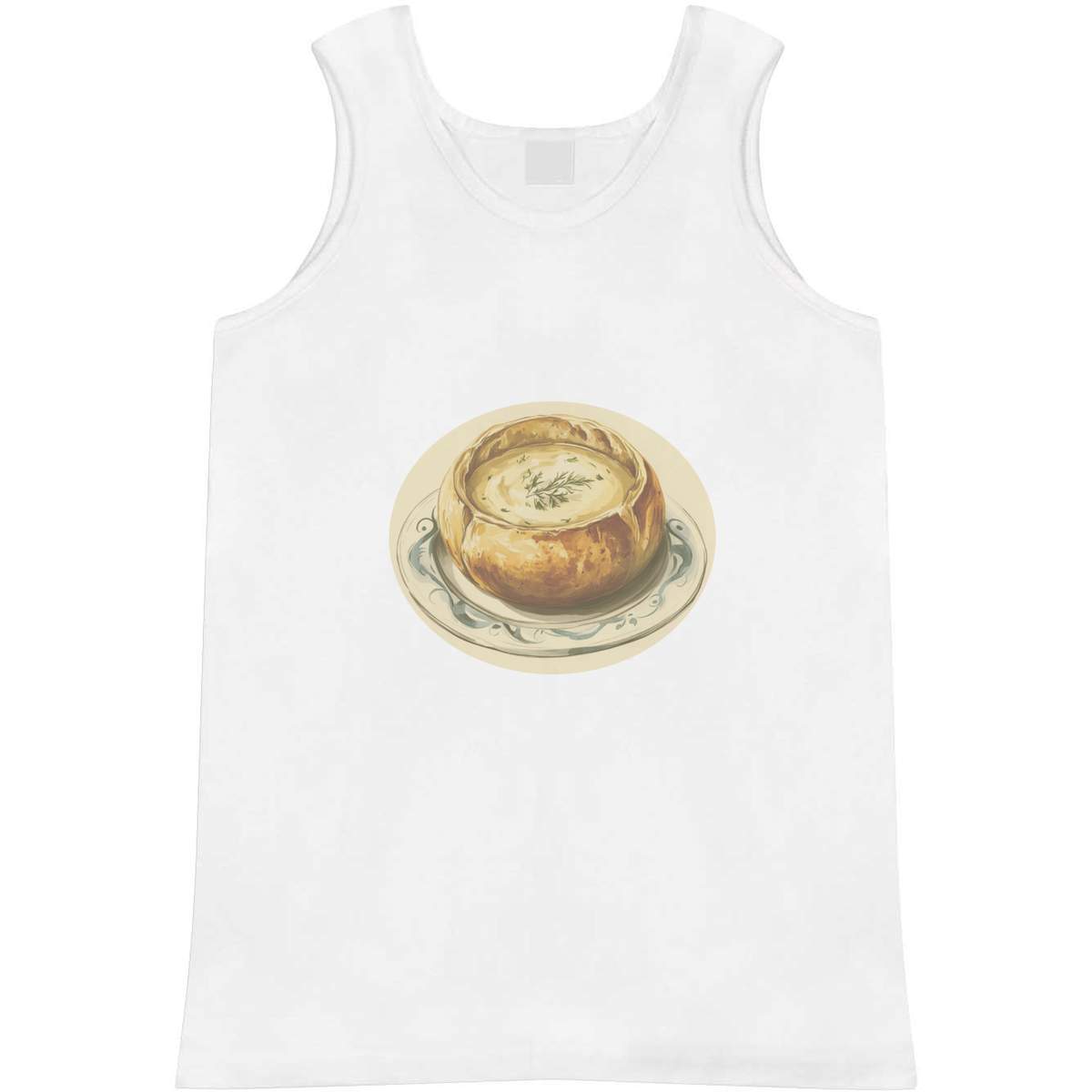 Extra Large 'Sourdough Bread Bowl Filled with Creamy Soup' Adult Vest / Tank Top (AV00148170)