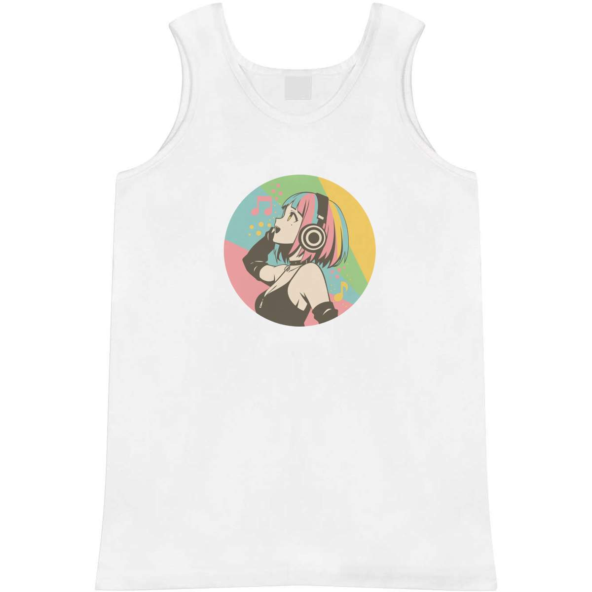 Extra Large 'Cute Girl Wearing Headphones ' Adult Vest / Tank Top (AV00149734)