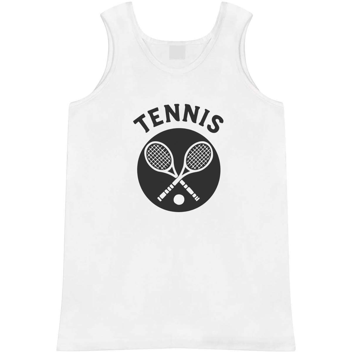 'Tennis Rackets' Adult Vest - White, XL - Sleeveless Tank Top for Gym, Training, Running, Sports and Summer (AV00157446)