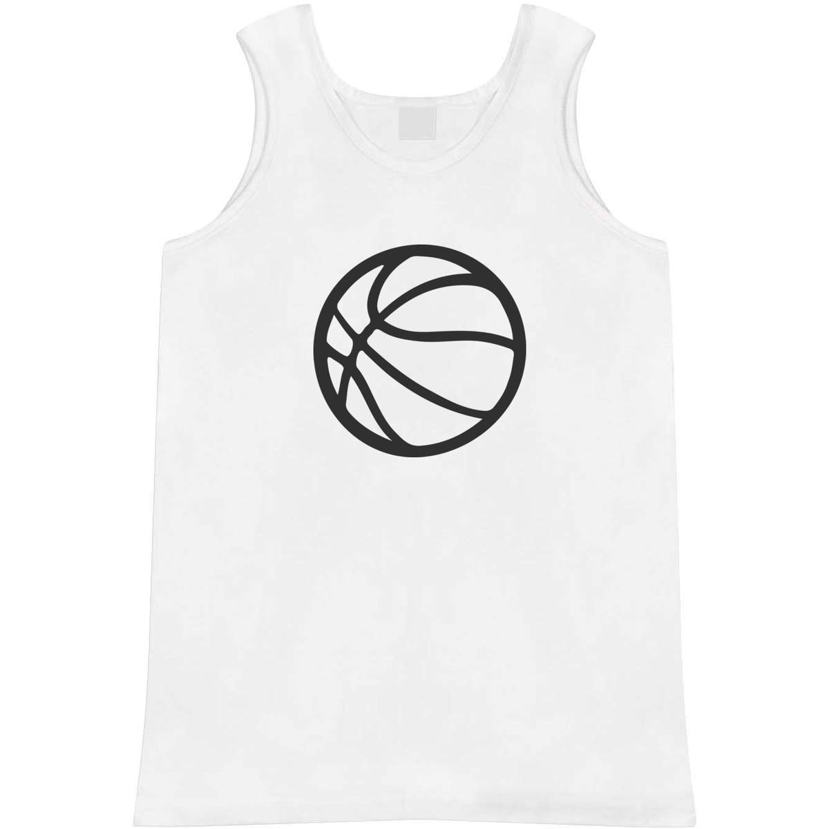 'Basketball Ball Design' Adult Vest - White, XL - Sleeveless Tank Top for Gym, Training, Running, Sports and Summer (AV00157510)