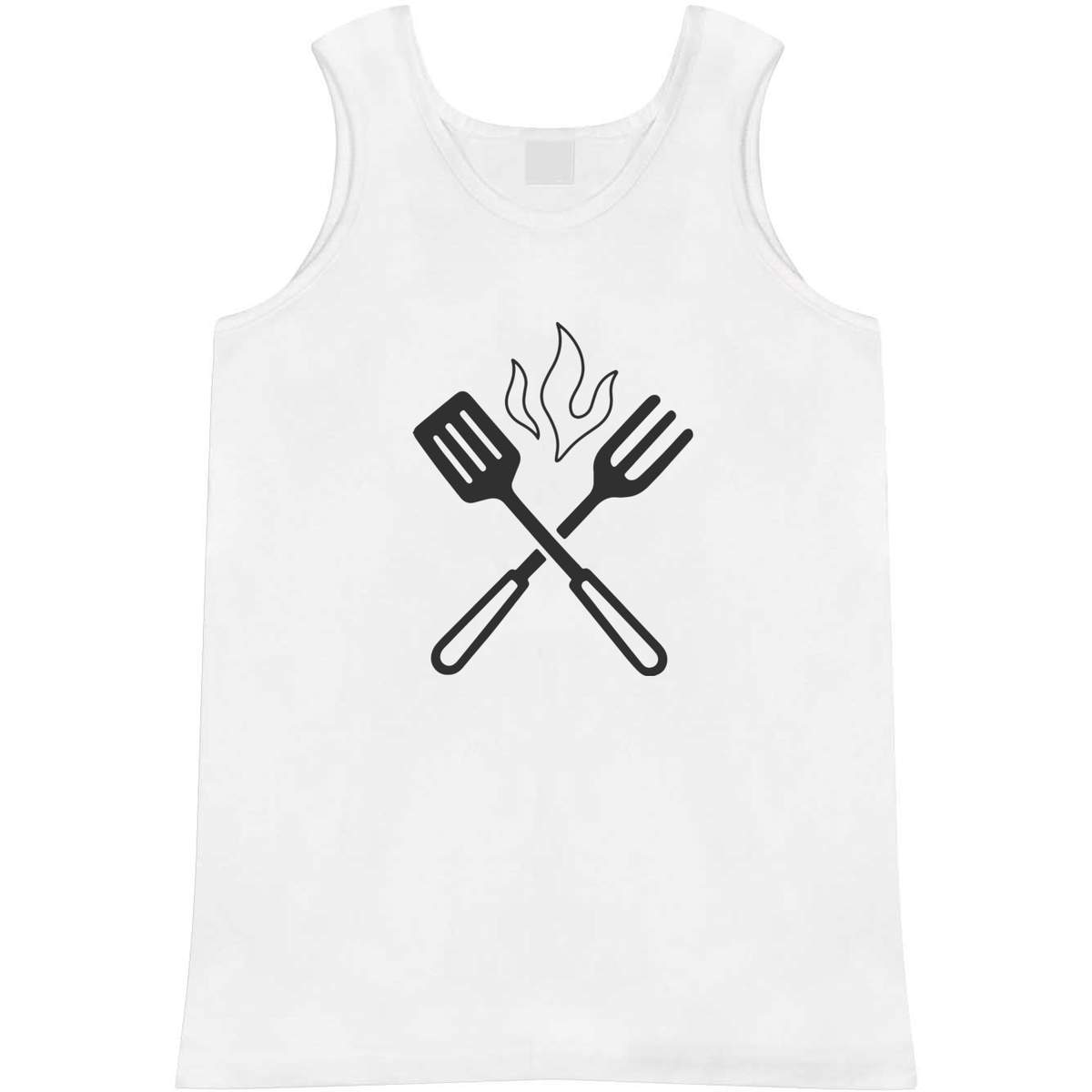 'Grilling Tools' Adult Vest - White, XL - Sleeveless Tank Top for Gym, Training, Running, Sports and Summer (AV00161126)