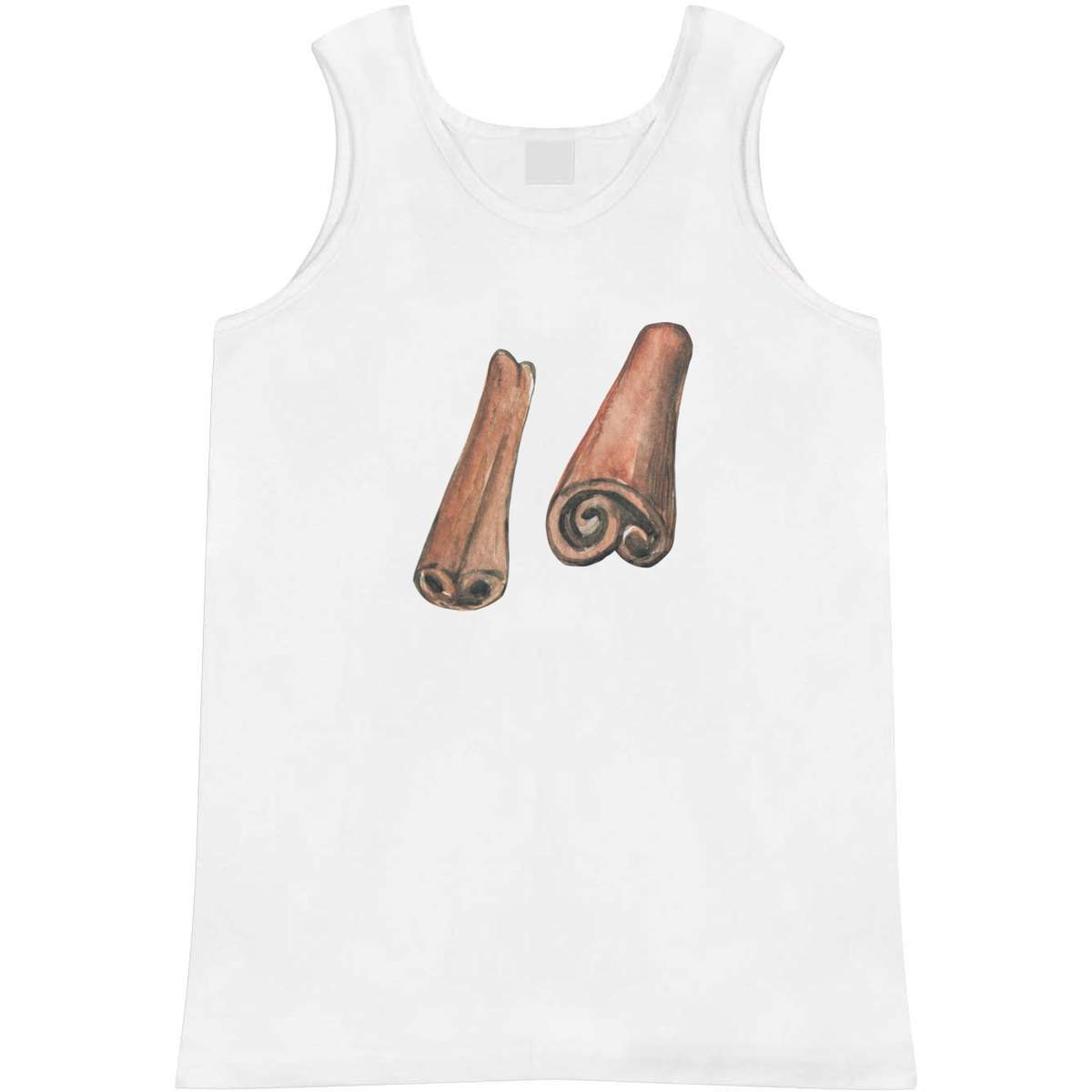 'Cinnamon Sticks' Adult Vest - White, XL - Sleeveless Tank Top for Gym, Training, Running, Sports and Summer (AV00167838)