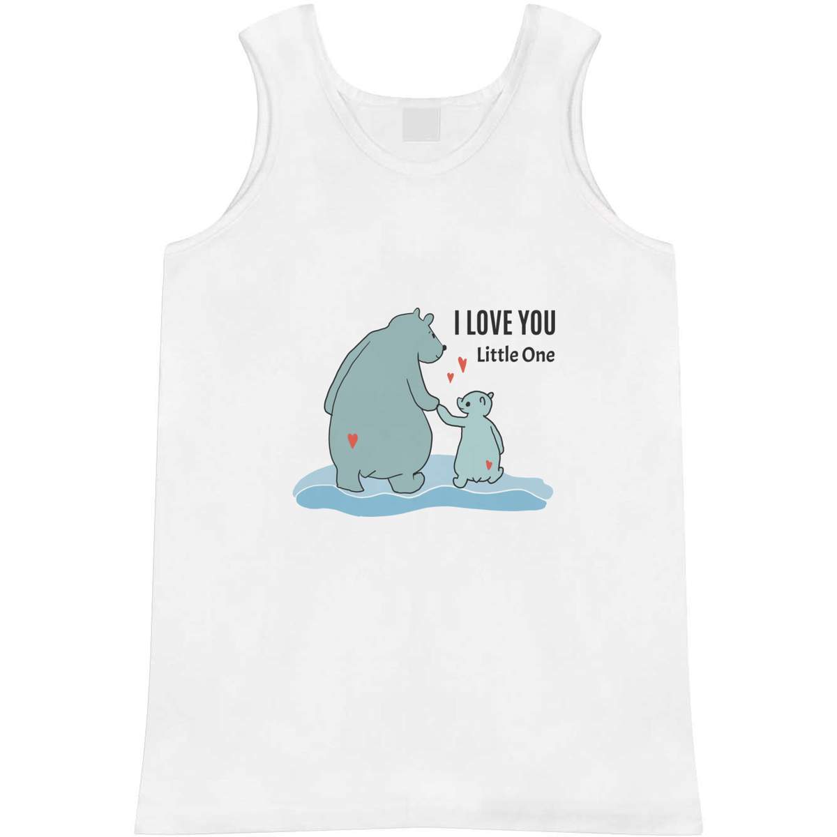 'I Love You, Little One' Adult Vest - White, XL - Sleeveless Tank Top for Gym, Training, Running, Sports and Summer (AV00172730)