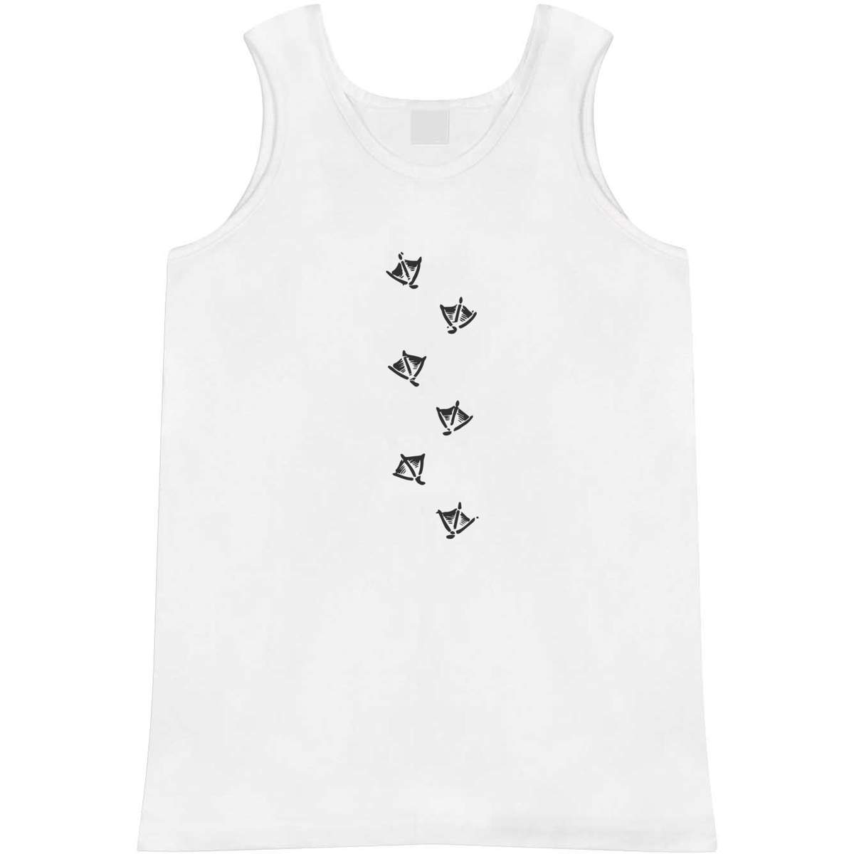 'Seagull Footprints' Adult Vest - White, XL - Sleeveless Tank Top for Gym, Training, Running, Sports and Summer (AV00174178)