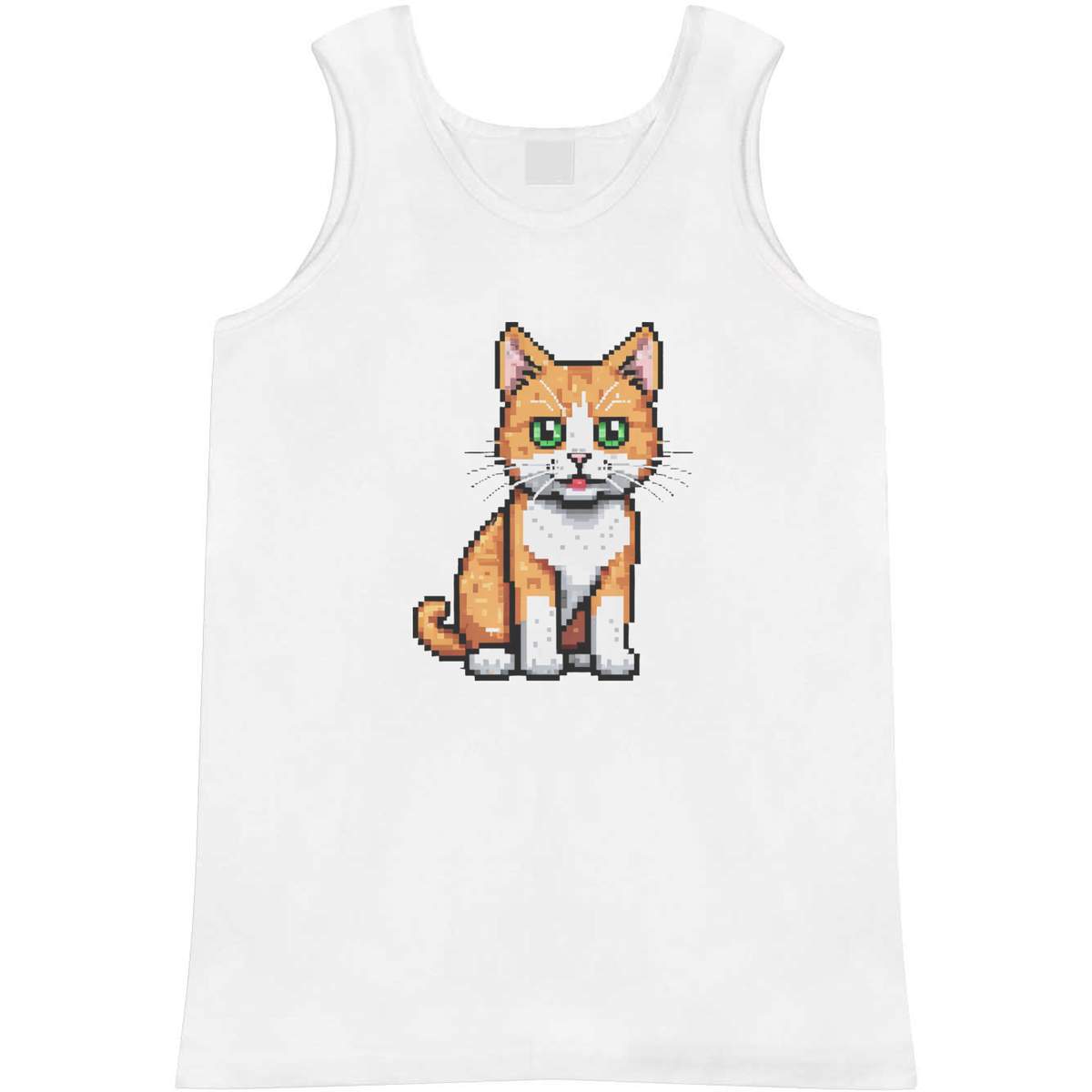 'Orange Tabby Cat' Adult Vest - White, XL - Sleeveless Tank Top for Gym, Training, Running, Sports and Summer (AV00175138)