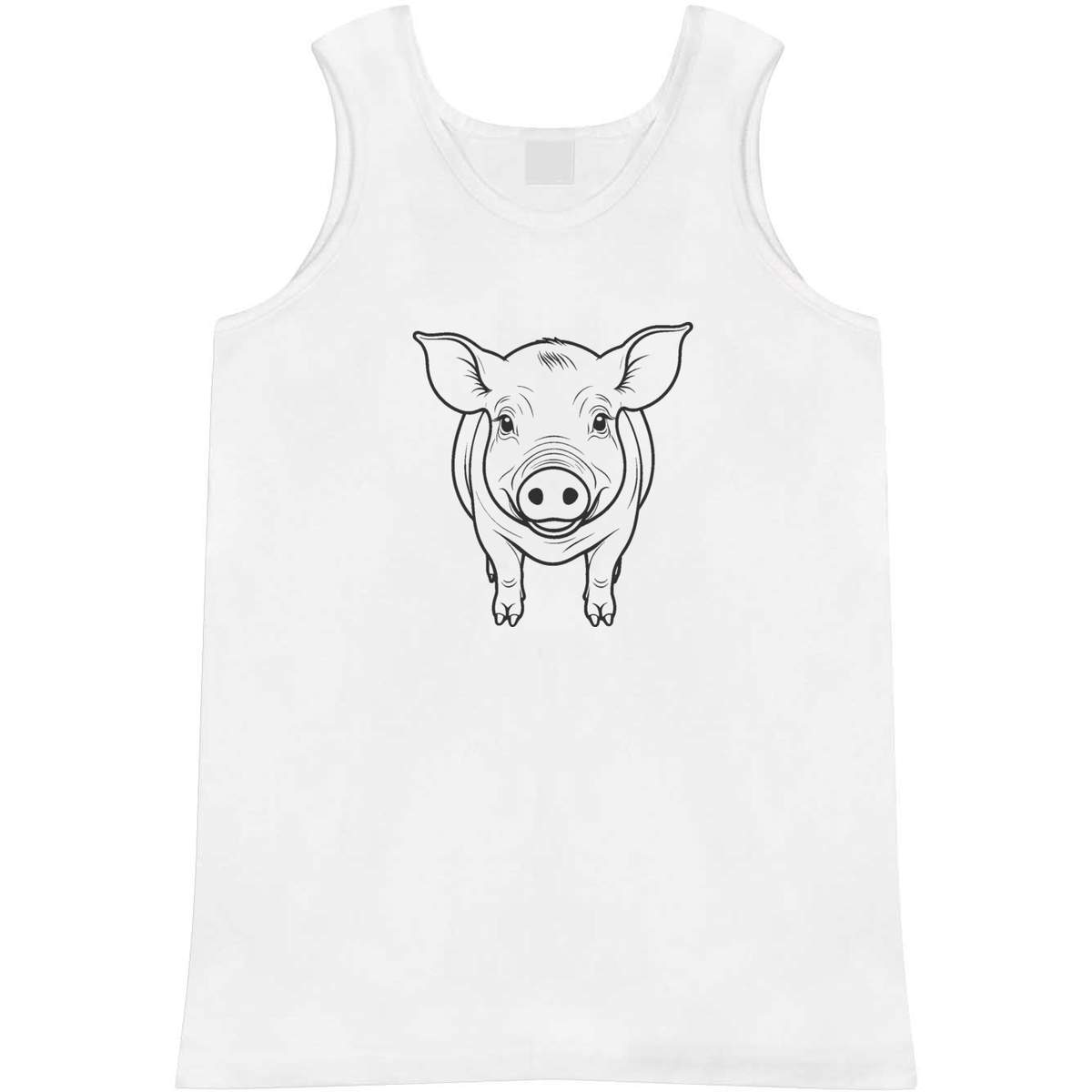 'Chester White Pig' Adult Vest - White, XL - Sleeveless Tank Top for Gym, Training, Running, Sports and Summer (AV00176574)