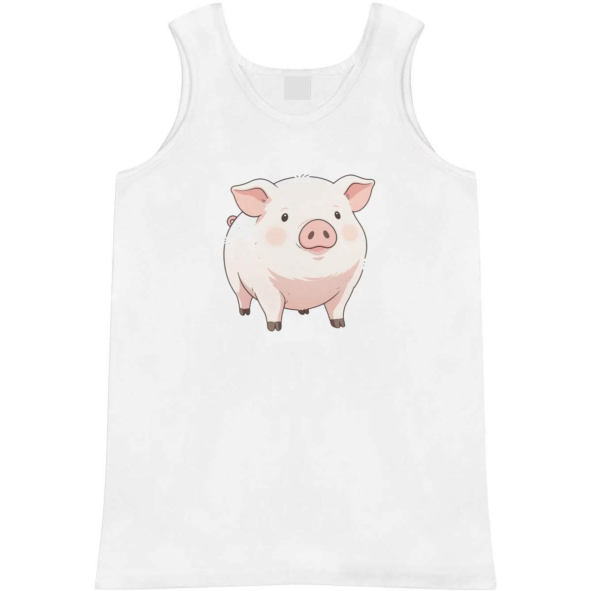 'Chester White Pig' Adult Vest - White, XL - Sleeveless Tank Top for Gym, Training, Running, Sports and Summer (AV00176578)