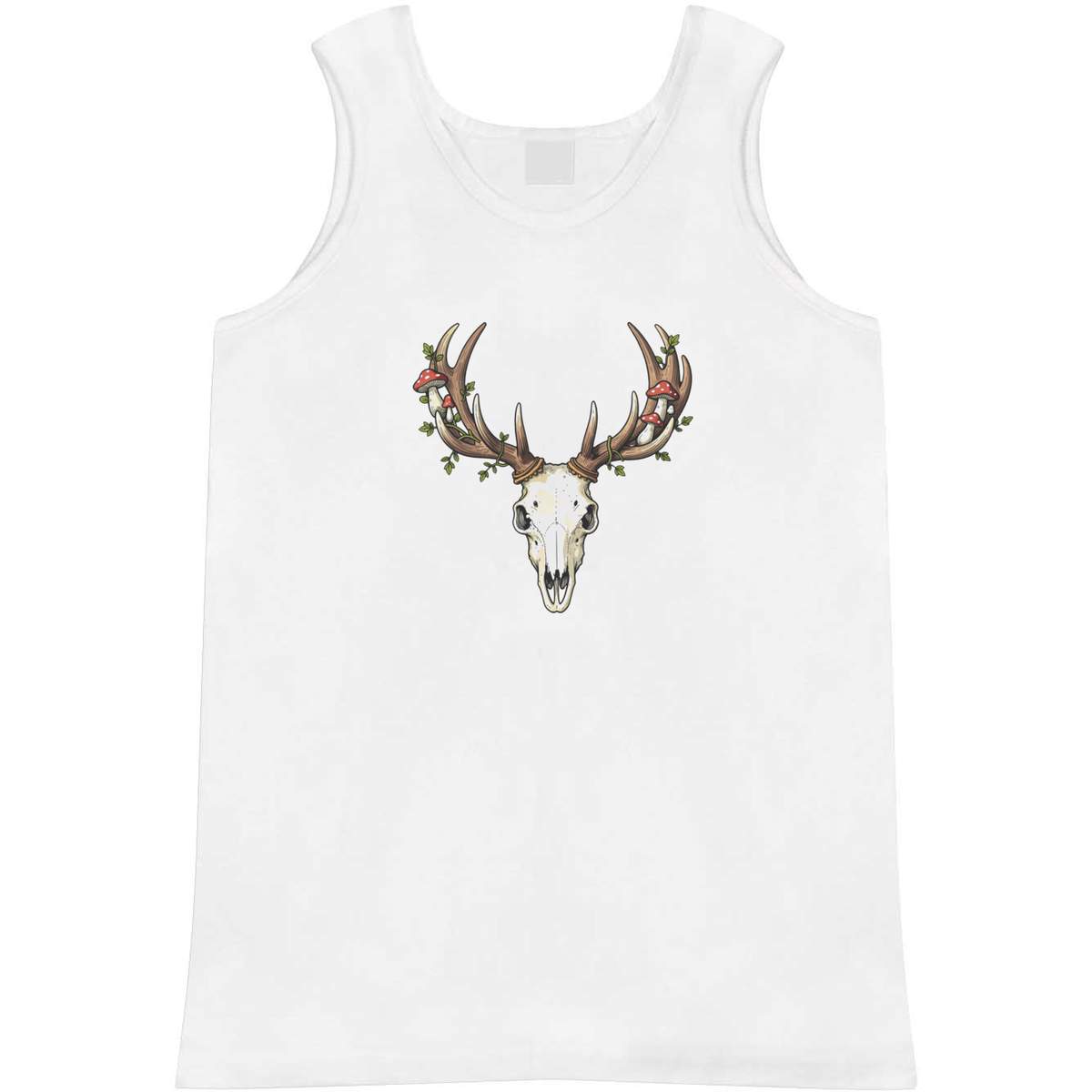 Extra Large 'Deer Skull With Mushrooms and Vines' Adult Vest / Tank Top (AV00177086)