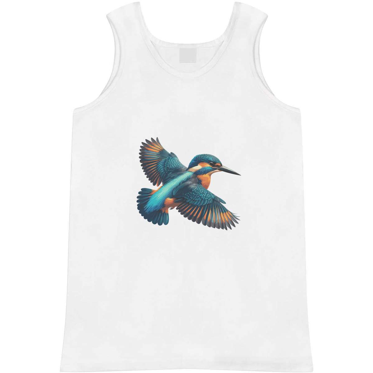 'Kingfisher Flying' Adult Vest - White, XL - Sleeveless Tank Top for Gym, Training, Running, Sports and Summer (AV00179302)
