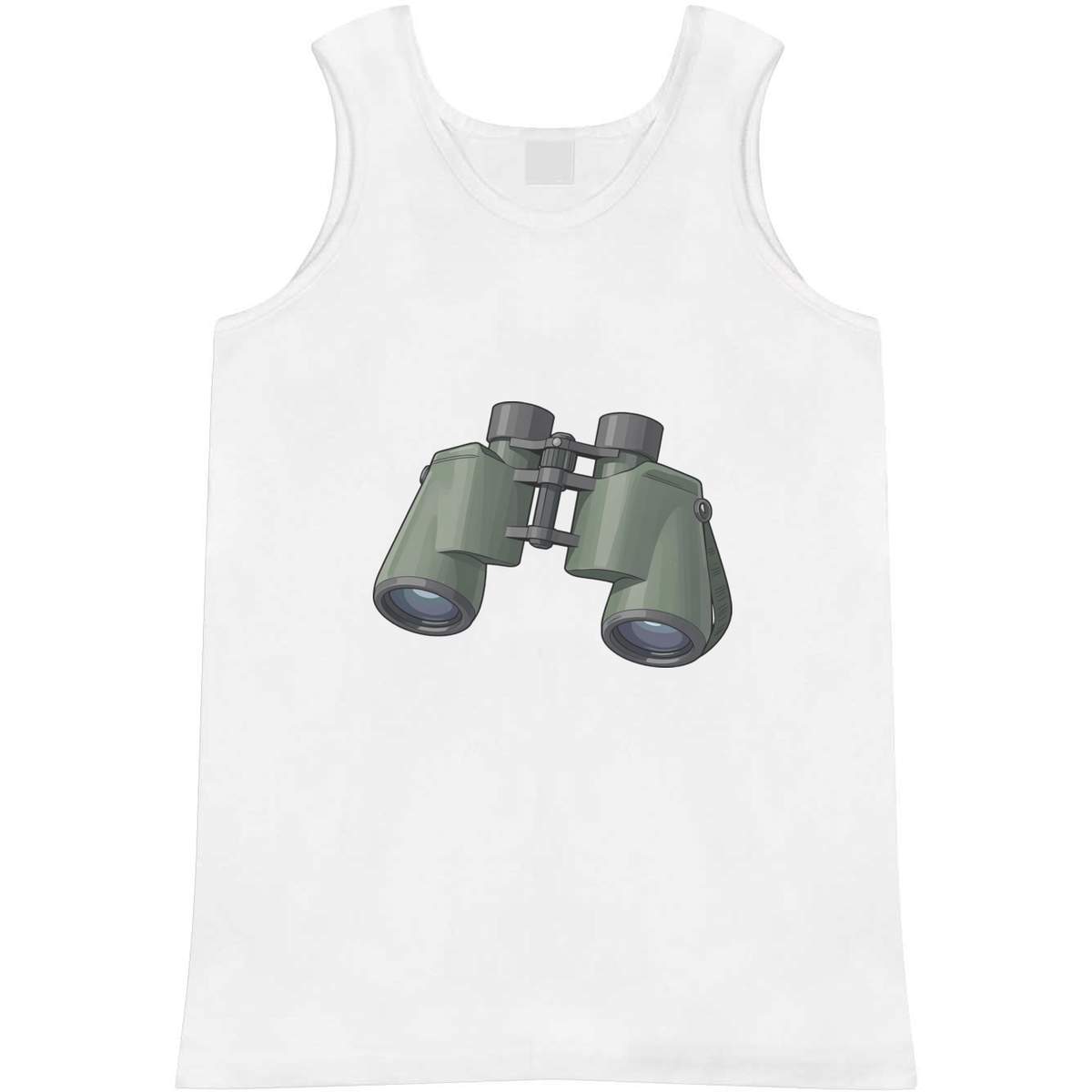 'Binoculars' Adult Vest - White, XL - Sleeveless Tank Top for Gym, Training, Running, Sports and Summer (AV00179918)