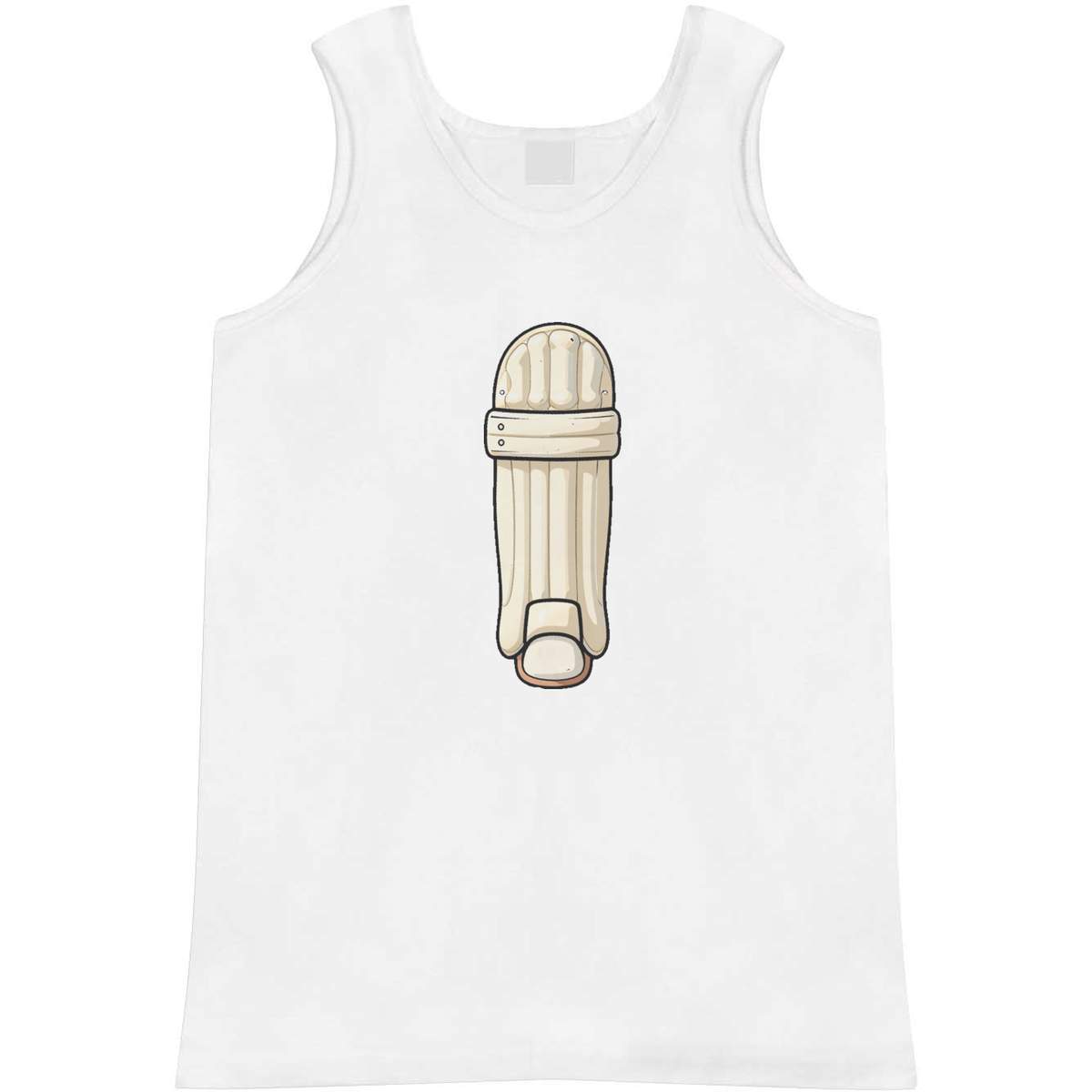 'Cricket Pads' Adult Vest - White, XL - Sleeveless Tank Top for Gym, Training, Running, Sports and Summer (AV00181626)