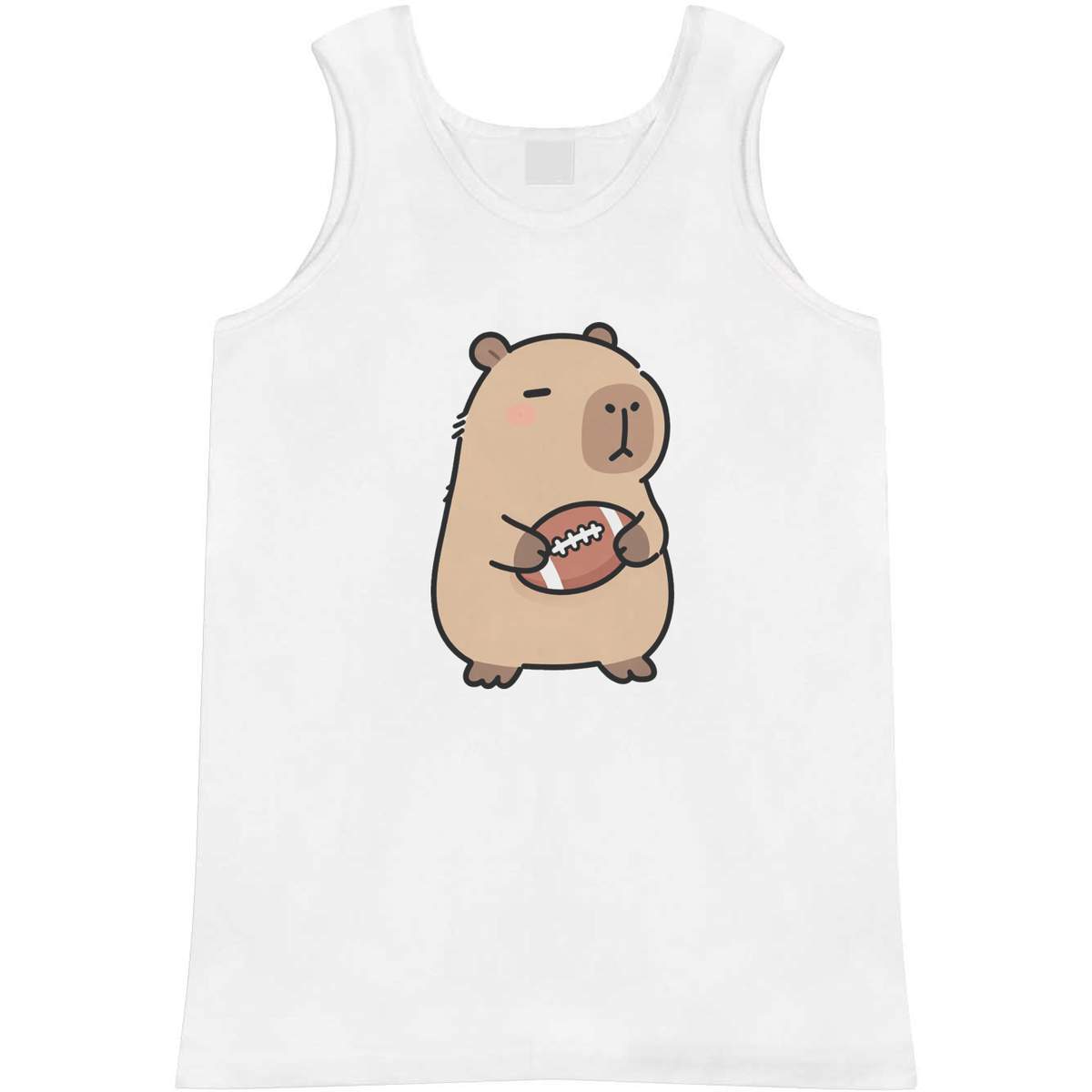 'Capybara & US Football' Adult Vest - White, XL - Sleeveless Tank Top for Gym, Training, Running, Sports and Summer (AV00184710)