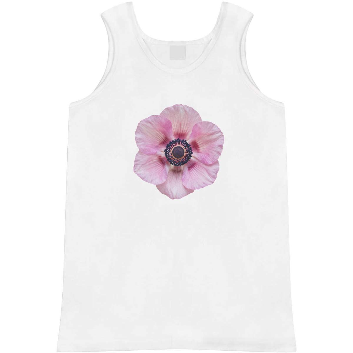 'Anemone Flower' Adult Vest - White, XL - Sleeveless Tank Top for Gym, Training, Running, Sports and Summer (AV00188210)