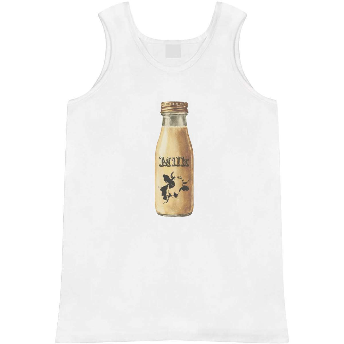 'Bottle of Milk' Adult Vest - White, XL - Sleeveless Tank Top for Gym, Training, Running, Sports and Summer (AV00188714)