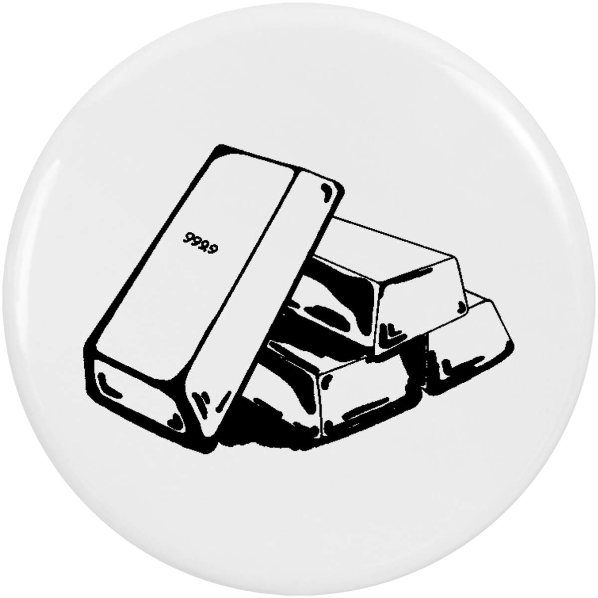 2 x 'Gold Bars' Button Badges - 38mm - Pin Back / Lapel Badges for Clothes, Bags, Accessories and Gifts (BB00079952)