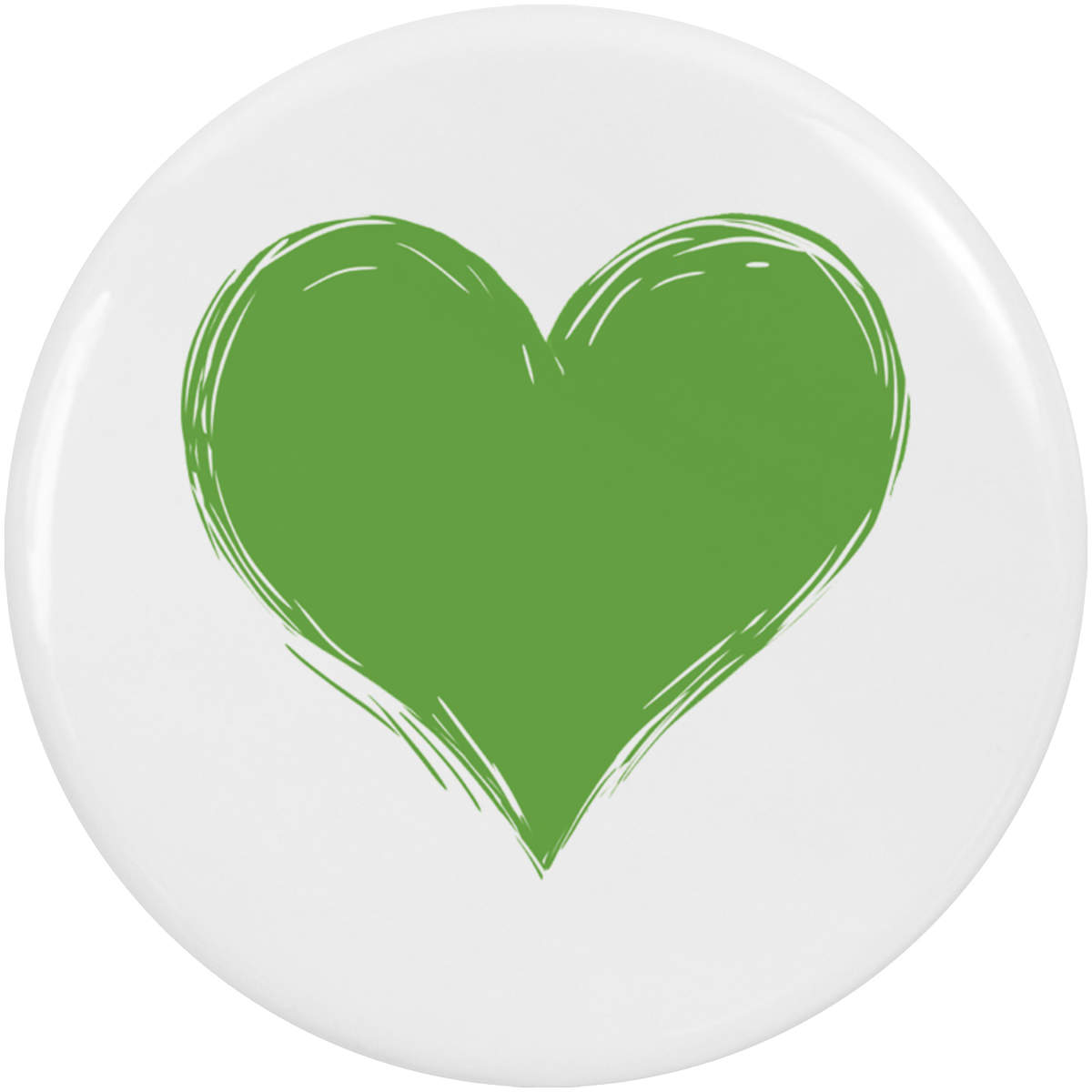 2 x 38mm 'green heart' Small Button Pin Badges (BB00111796)