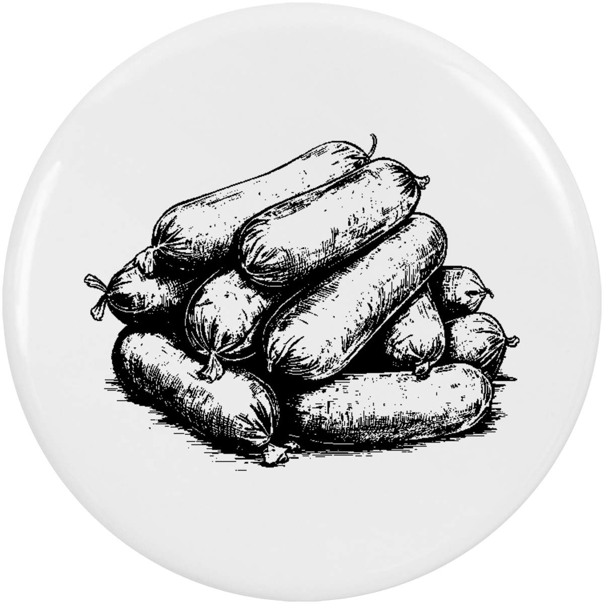 2 x 38mm 'sausages' Small Button Pin Badges (BB00113819)