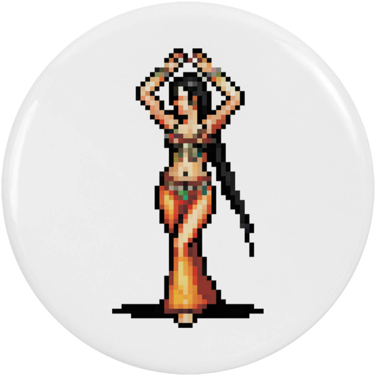 2 x 'Belly Dancer Pixel Art ' Button Badges - 38mm - Pin Back / Lapel Badges for Clothes, Bags, Accessories and Gifts (BB00118087)