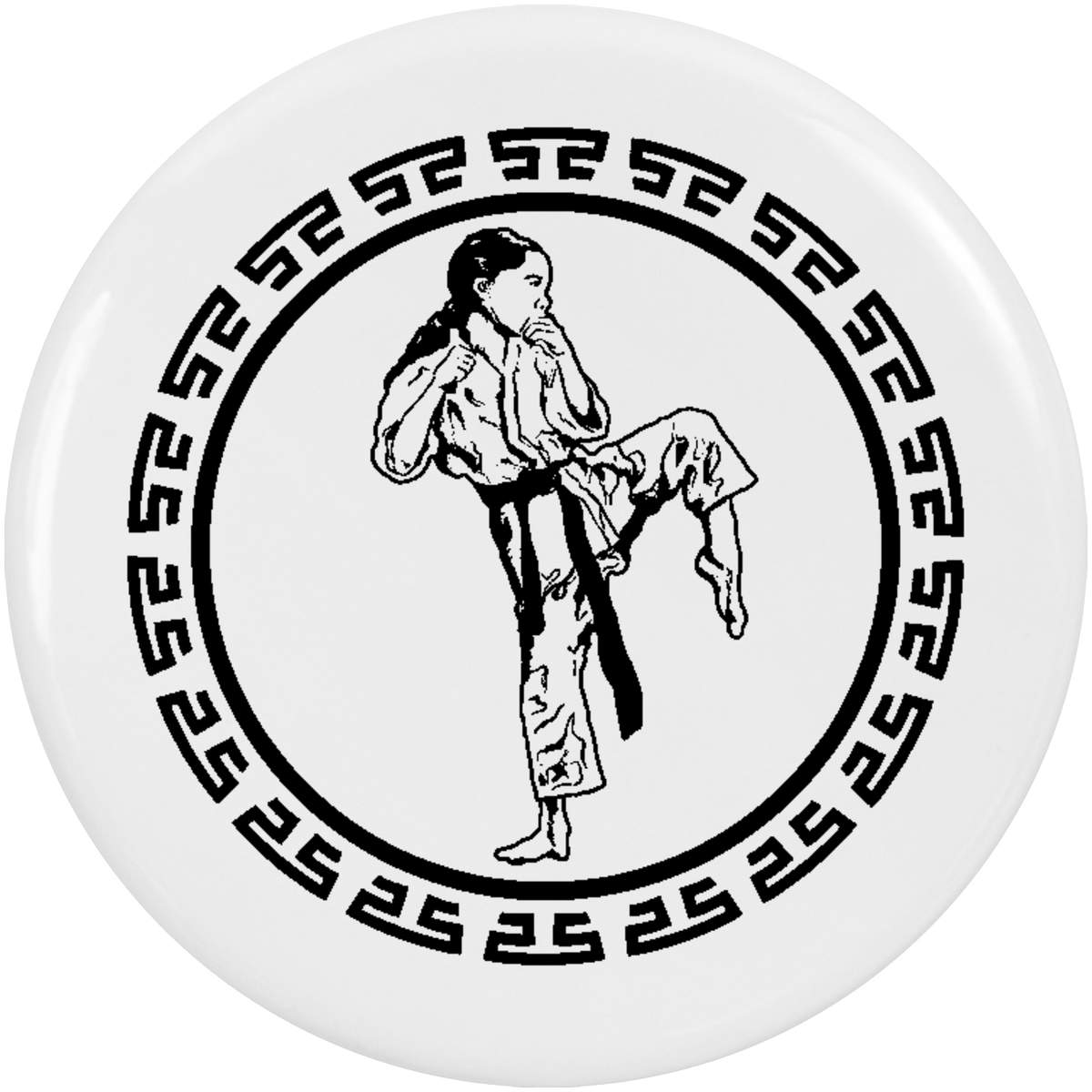 2 x 38mm 'The Martial Artist' Small Button Pin Badges (BB00120734)