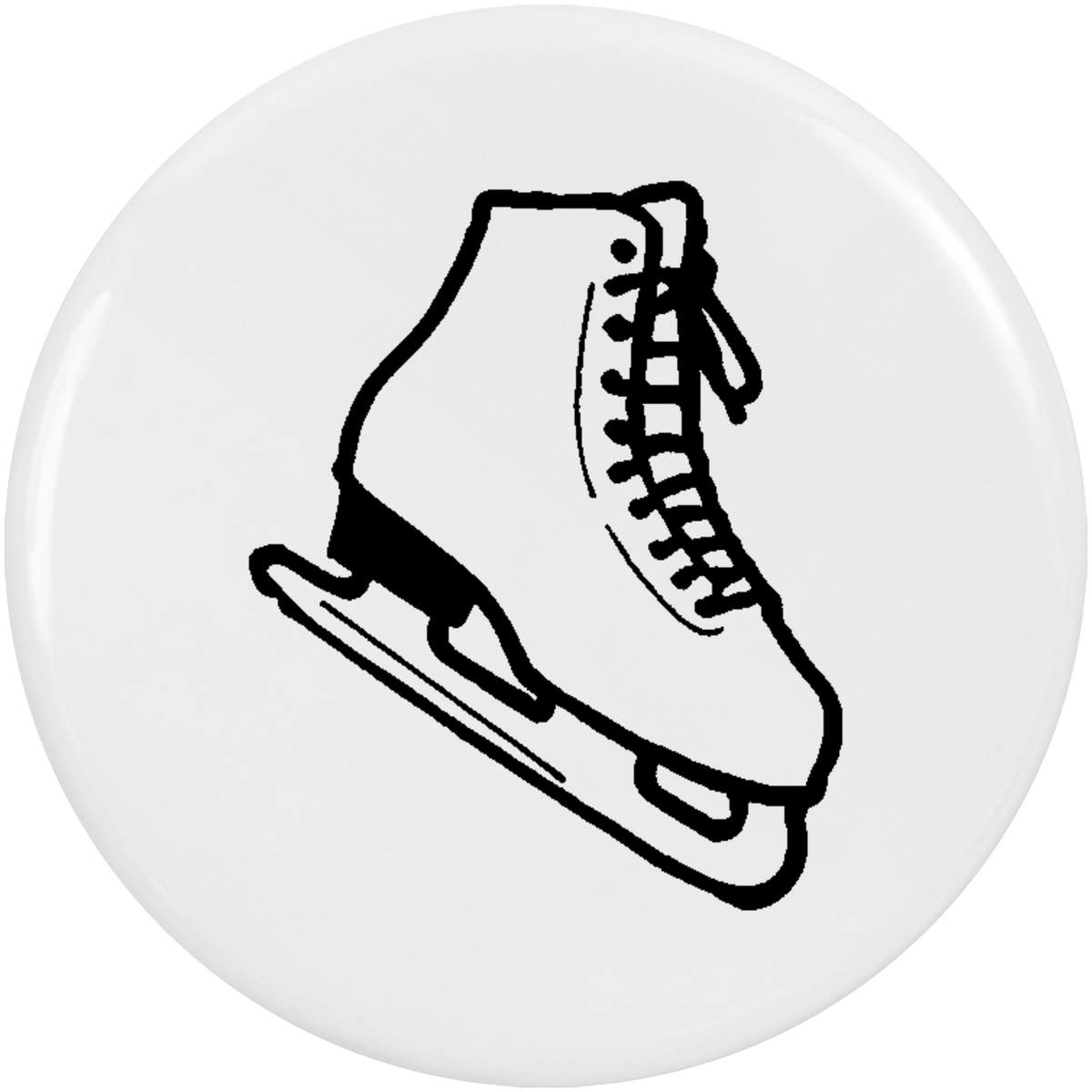 2 x 'Ice Skating Boot' Button Badges - 38mm - Pin Back / Lapel Badges for Clothes, Bags, Accessories and Gifts (BB00121812)