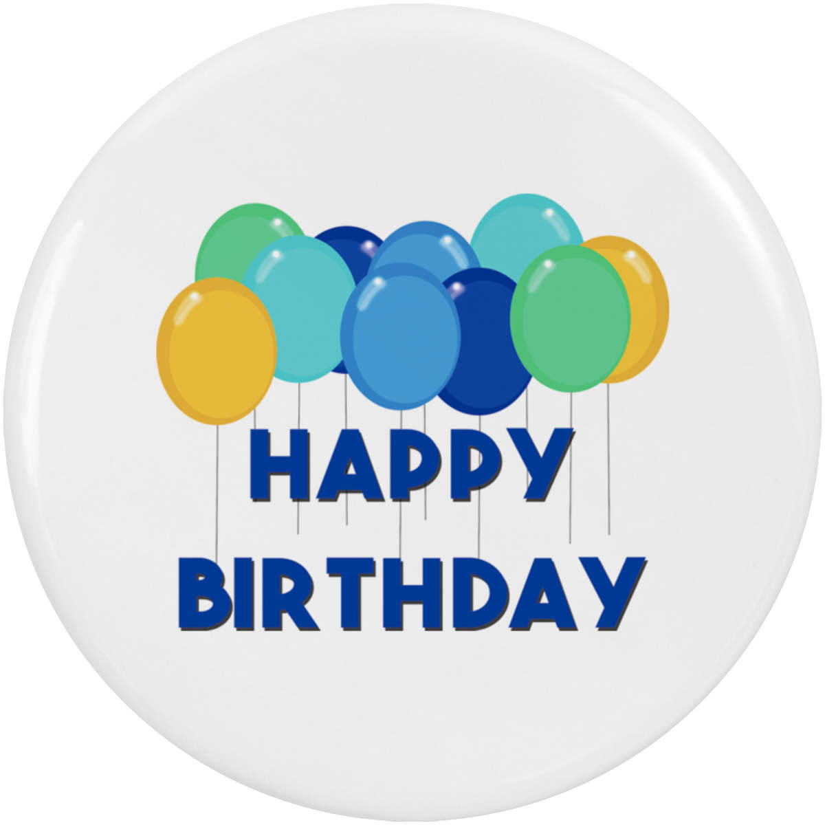 2 x 38mm 'Birthday Baloons' Small Button Pin Badges (BB00134036)