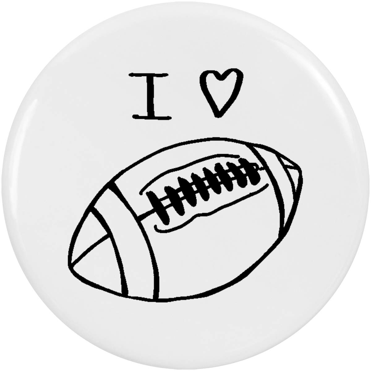 2 x 'I love Rugby' Button Badges - 38mm - Pin Back / Lapel Badges for Clothes, Bags, Accessories and Gifts (BB00138246)