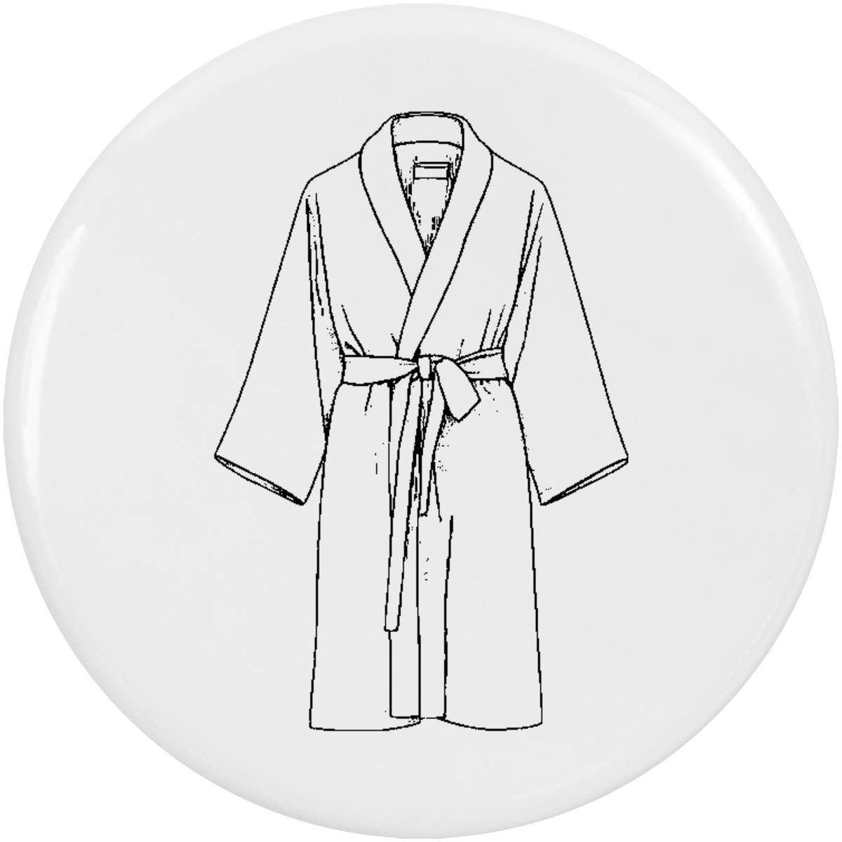 2 x 'Bathrobe' Button Badges - 38mm - Pin Back / Lapel Badges for Clothes, Bags, Accessories and Gifts (BB00140128)