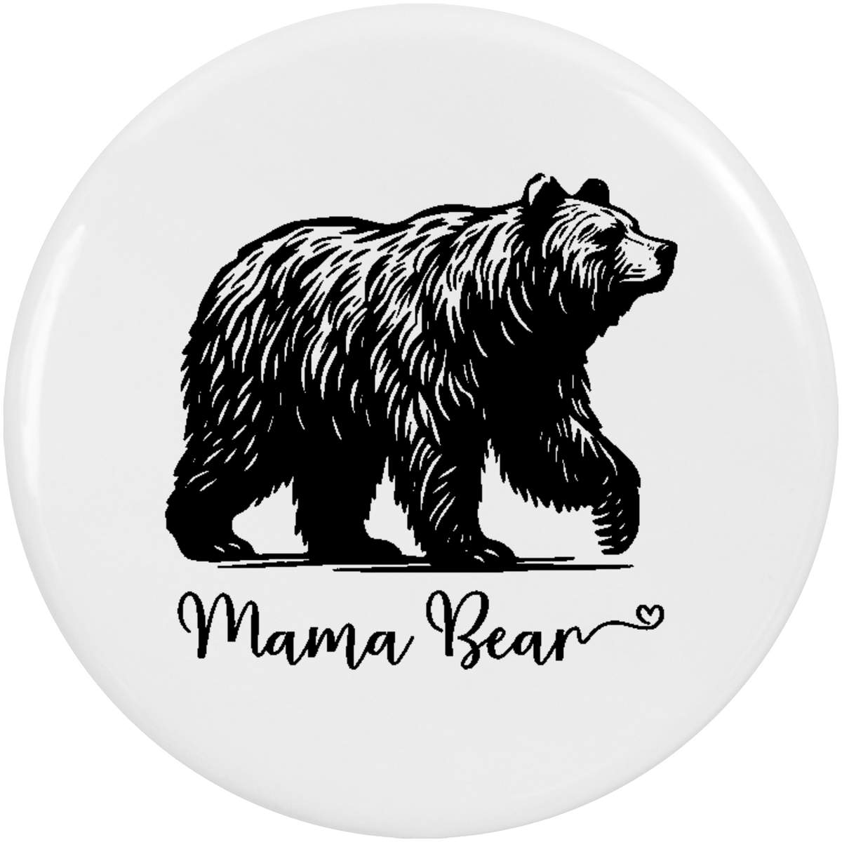 2 x 'Mama Bear' Button Badges - 38mm - Pin Back / Lapel Badges for Clothes, Bags, Accessories and Gifts (BB00141791)