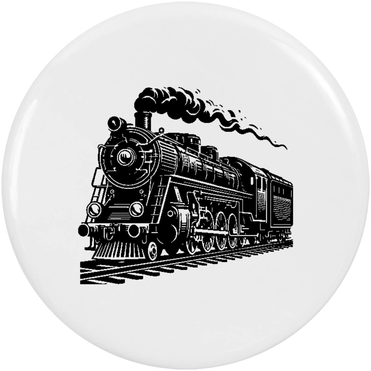 2 x 'Steam Railway Locomotive' Button Badges - 38mm - Pin Back / Lapel Badges for Clothes, Bags, Accessories and Gifts (BB00143028)