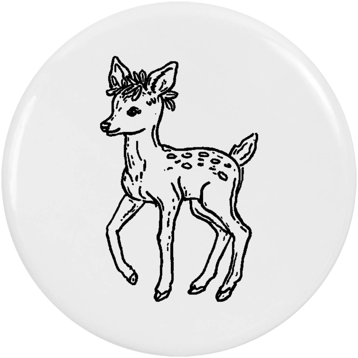 2 x 'Baby Deer Side View' Button Badges - 38mm - Pin Back / Lapel Badges for Clothes, Bags, Accessories and Gifts (BB00144667)
