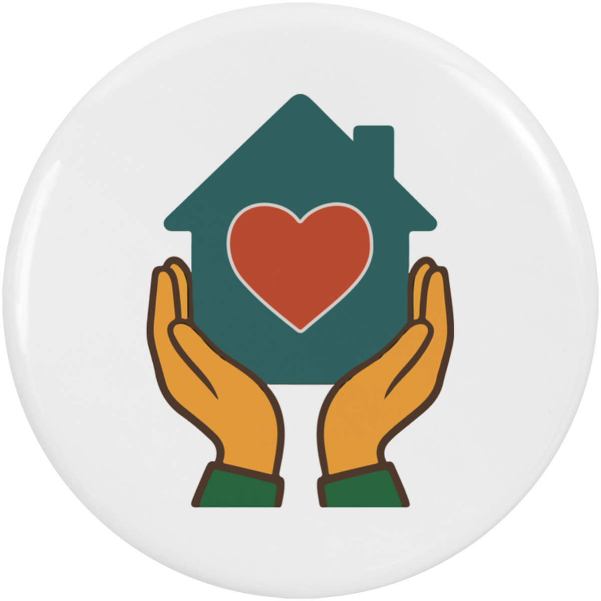 2 x 'Home Is Where The Heart' Button Badges - 38mm - Pin Back / Lapel Badges for Clothes, Bags, Accessories and Gifts (BB00150952)