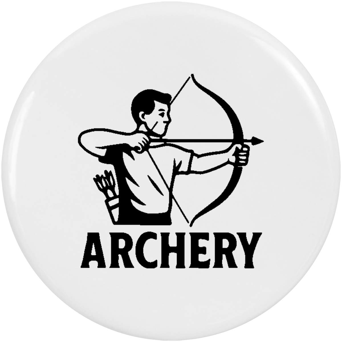 2 x 'Archery Bow & Arrow' Button Badges - 38mm - Pin Back / Lapel Badges for Clothes, Bags, Accessories and Gifts (BB00153965)