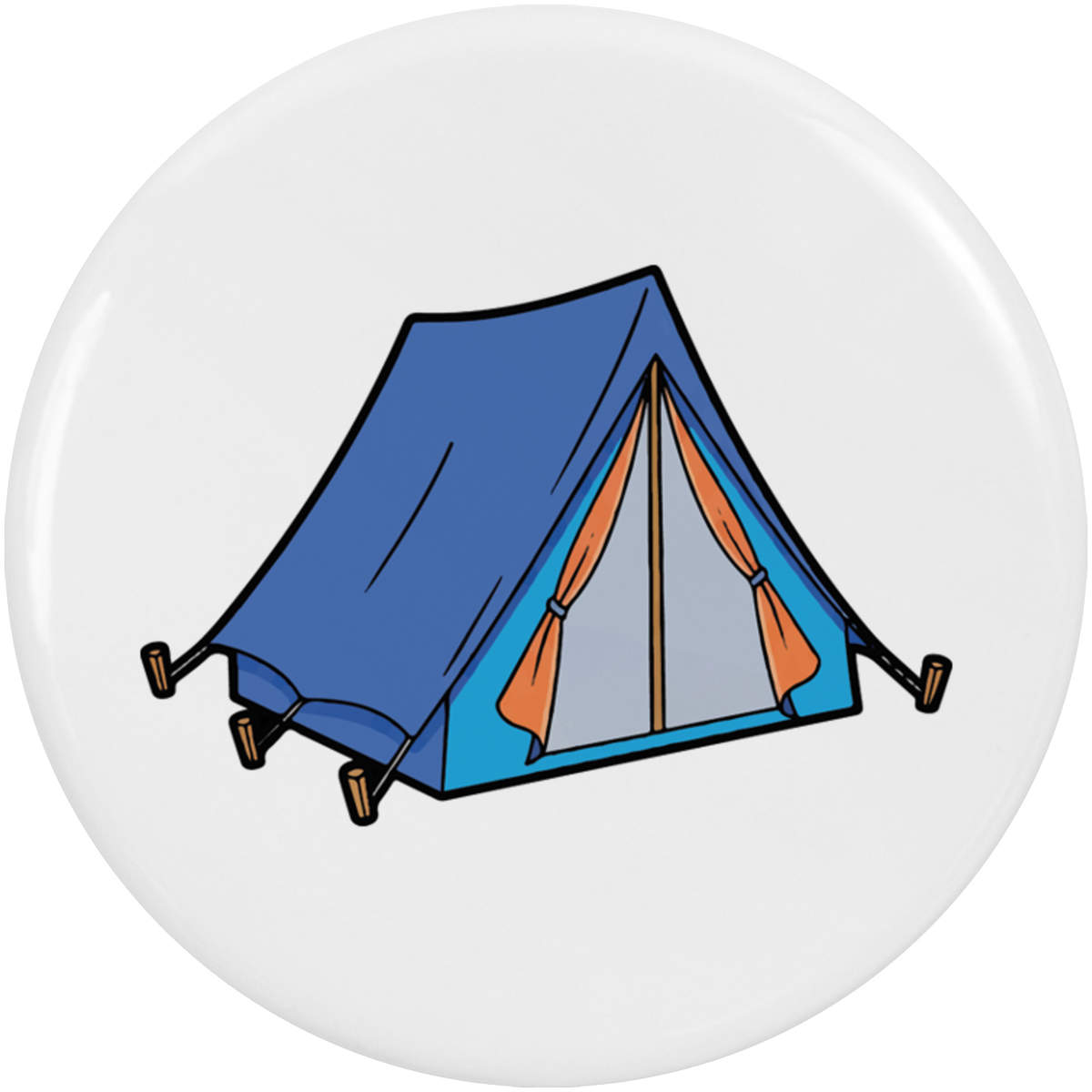 2 x 'Blue Camp Tent' Button Badges - 38mm - Pin Back / Lapel Badges for Clothes, Bags, Accessories and Gifts (BB00156479)