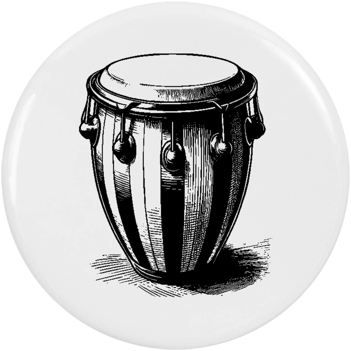 2 x 'Bongo Drum' Button Badges - 38mm - Pin Back / Lapel Badges for Clothes, Bags, Accessories and Gifts (BB00157655)