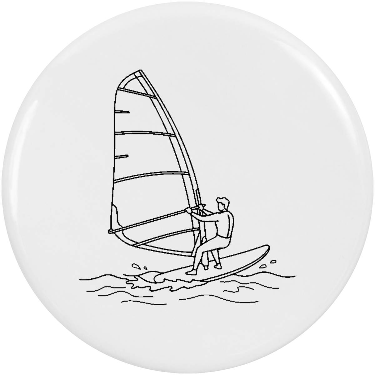 2 x 'Windsurfer Activity' Button Badges - 38mm - Pin Back / Lapel Badges for Clothes, Bags, Accessories and Gifts (BB00160237)