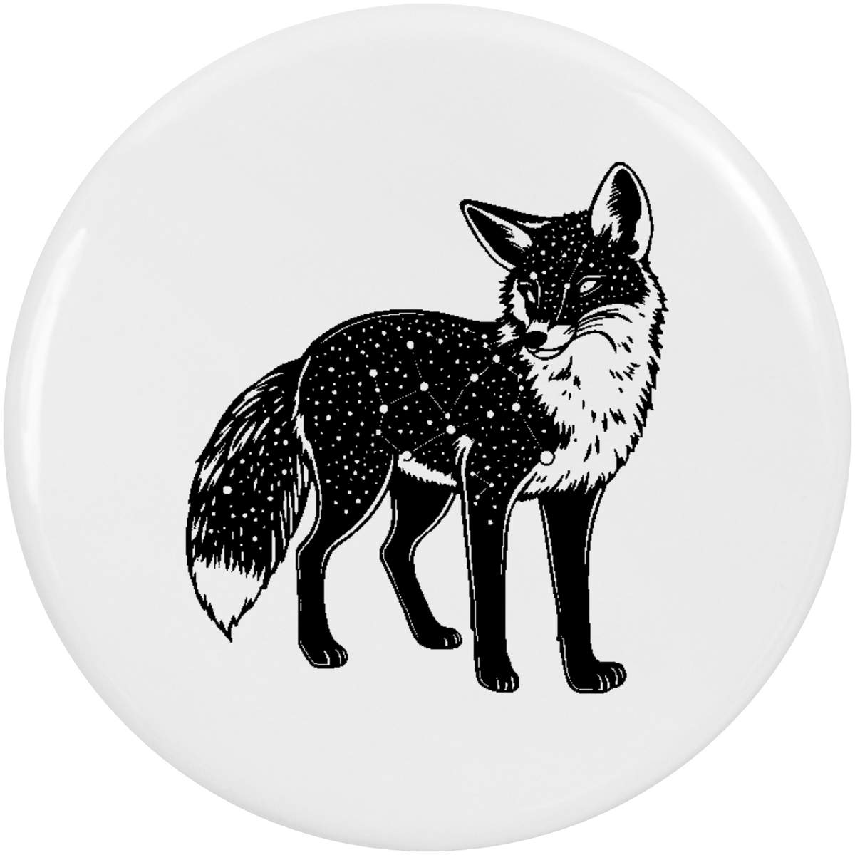 2 x 'Constellation Fox' Button Badges - 38mm - Pin Back / Lapel Badges for Clothes, Bags, Accessories and Gifts (BB00165208)