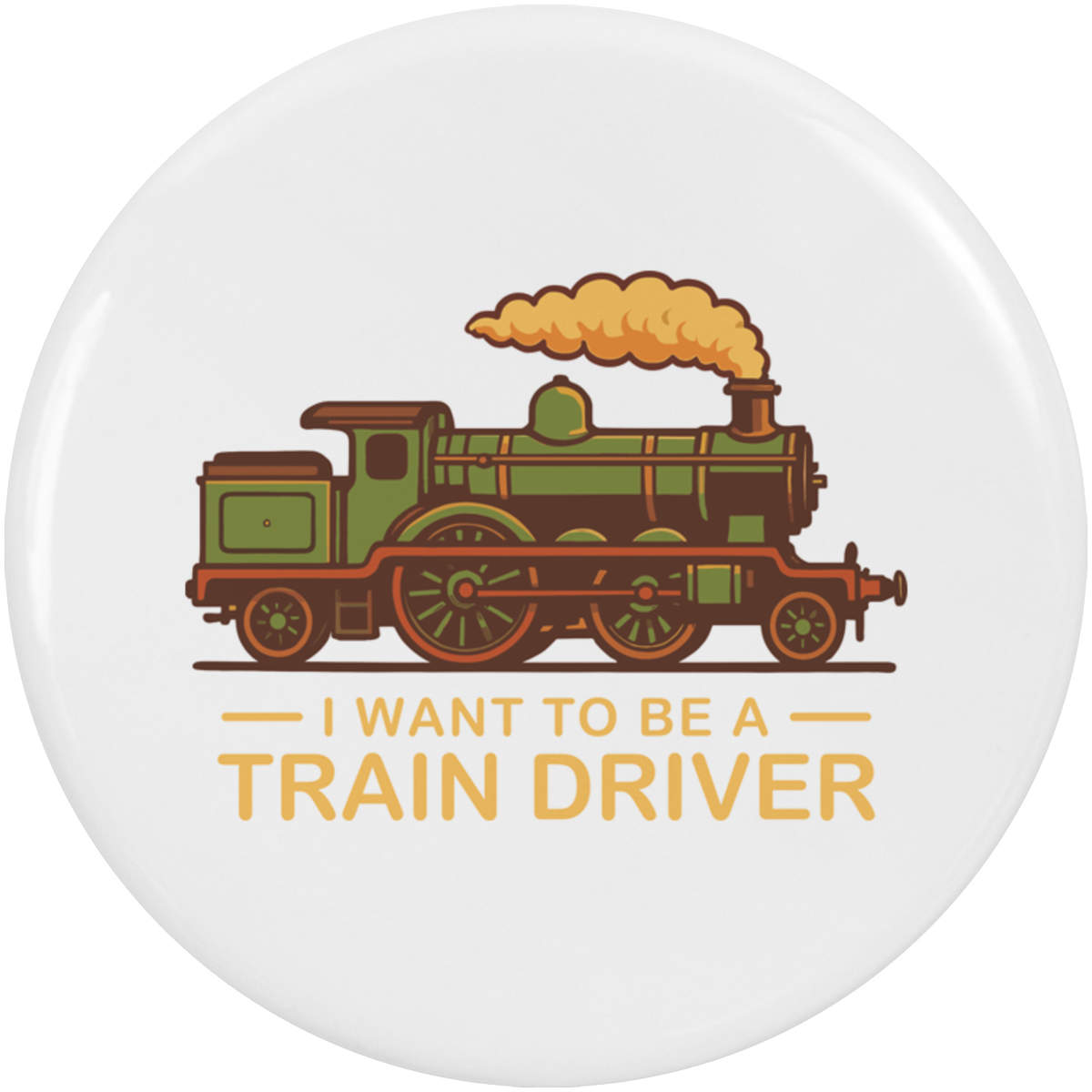 2 x 'Aspiring Train Driver' Button Badges - 38mm - Pin Back / Lapel Badges for Clothes, Bags, Accessories and Gifts (BB00168124)