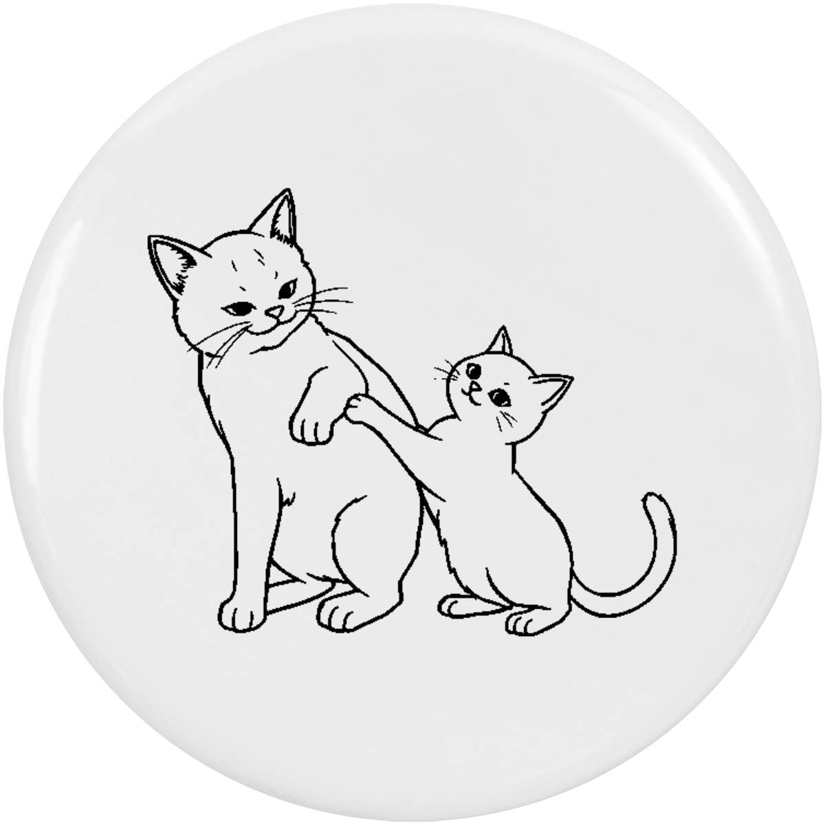 2 x 'Two Cats Playing' Button Badges - 38mm - Pin Back / Lapel Badges for Clothes, Bags, Accessories and Gifts (BB00169135)