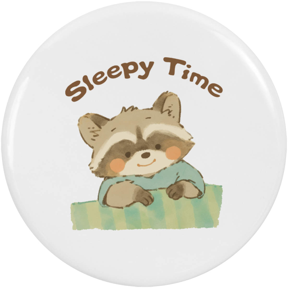 2 x 38mm 'Sleepy Time Raccoon' Small Button Pin Badges (BB00171423)