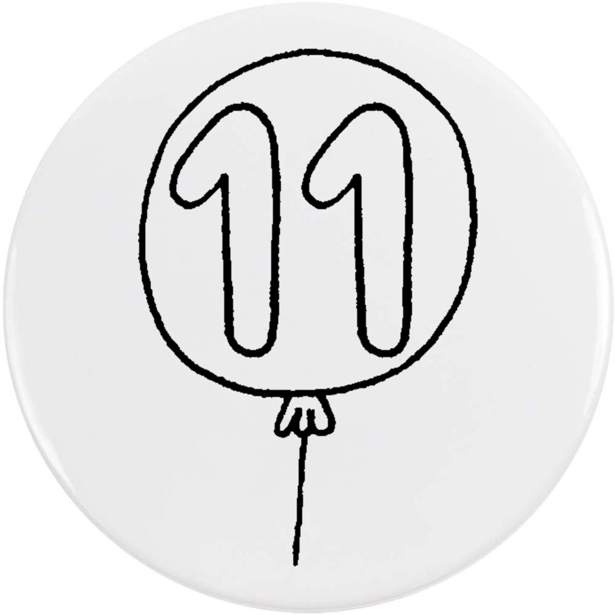 'Number 11 Balloon' Button Badge - 58mm - Pin Back / Lapel Badge for Clothes, Bags, Accessories and Gifts (BB00034924)