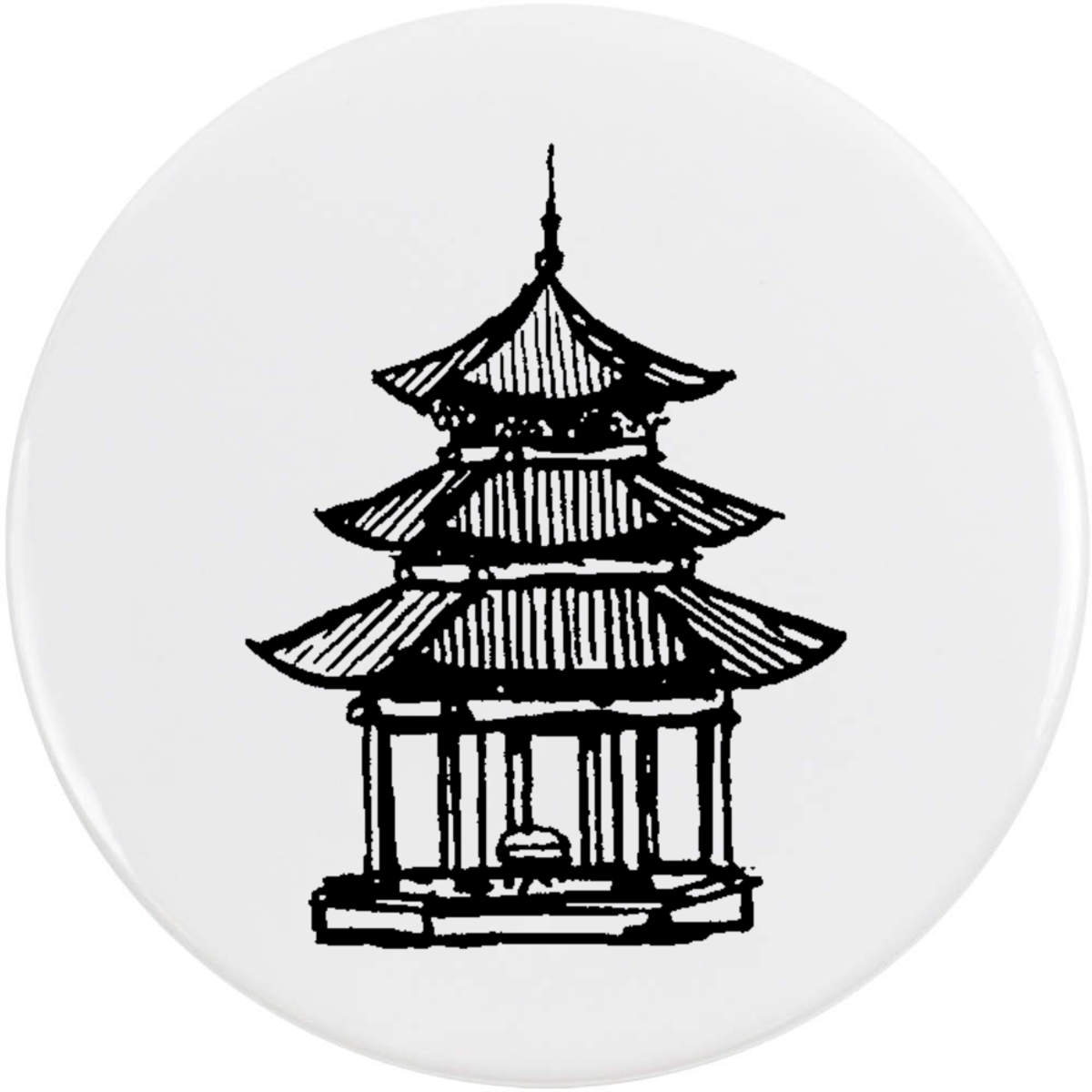58mm 'Pagoda' Medium Button Pin Badge (BB00044464)