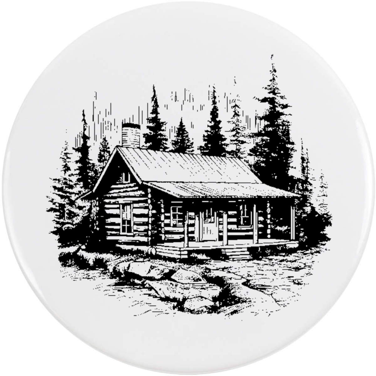 58mm 'Cabin in the woods' Medium Button Pin Badge (BB00108629)