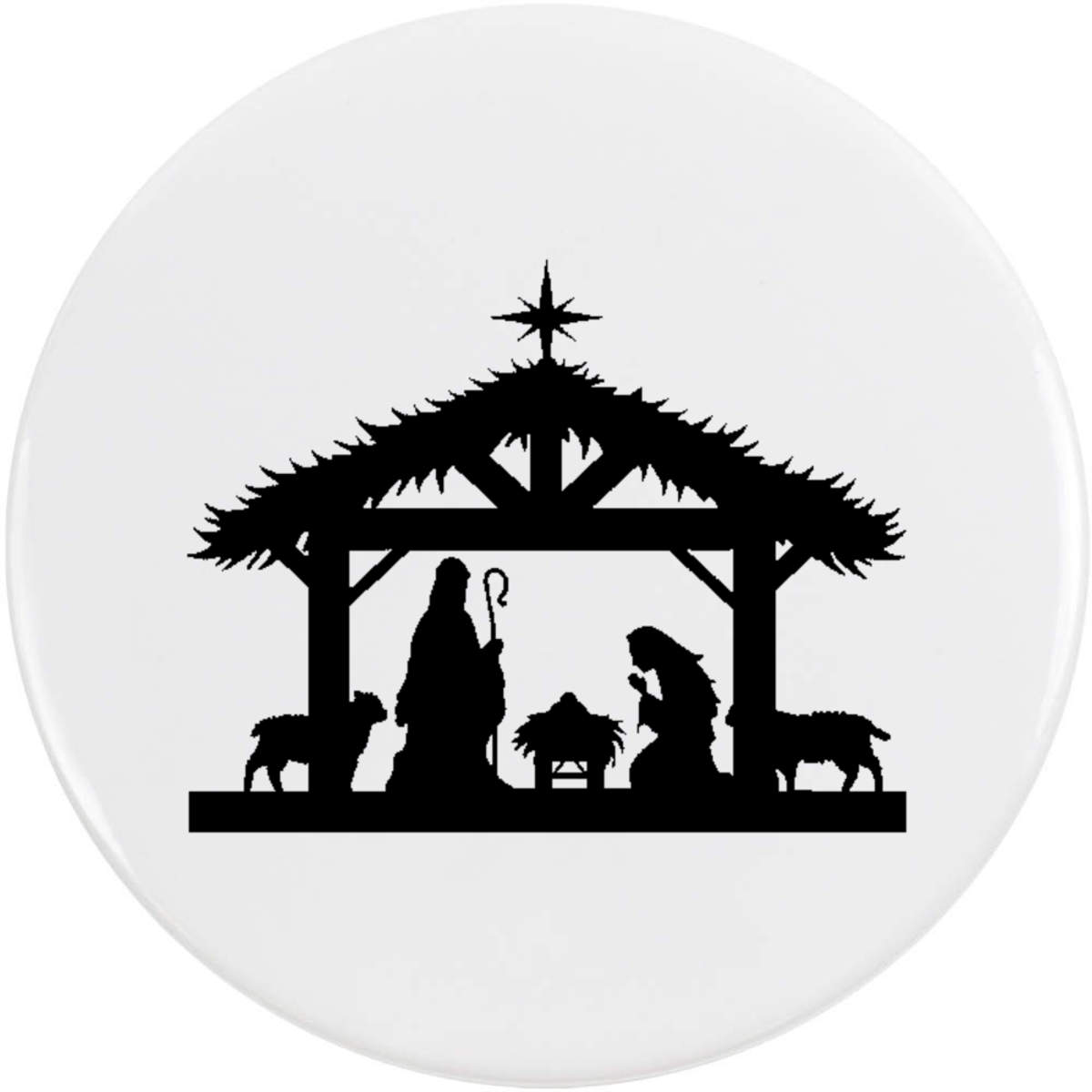 'Christmas Nativity Scene' Button Badge - 58mm - Pin Back / Lapel Badge for Clothes, Bags, Accessories and Gifts (BB00115011)