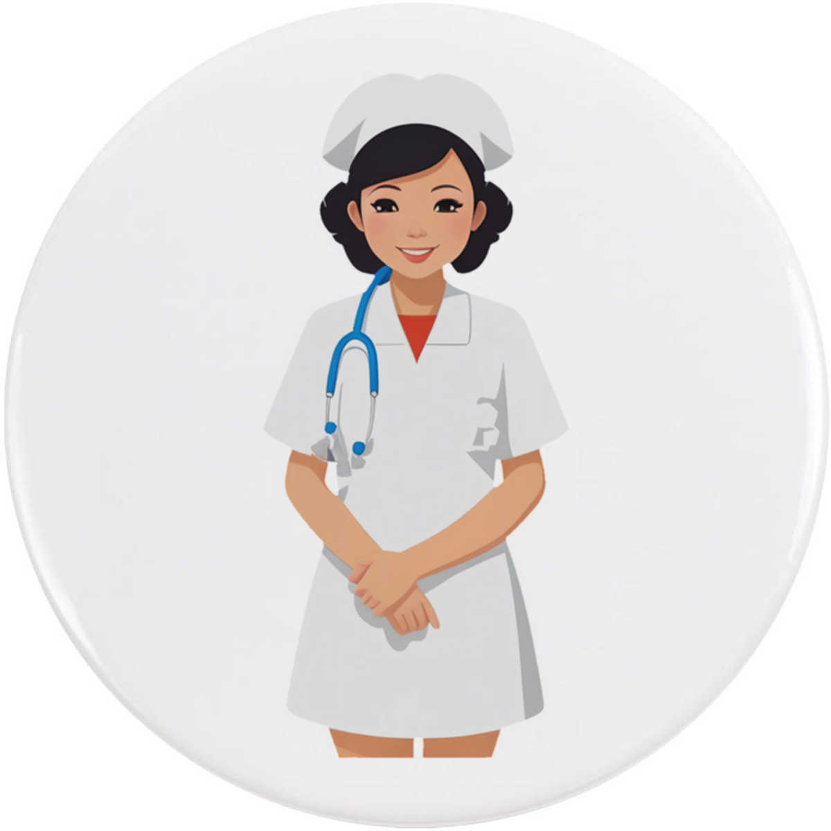 58mm 'Smiling Nurse' Medium Button Pin Badge (BB00116194)