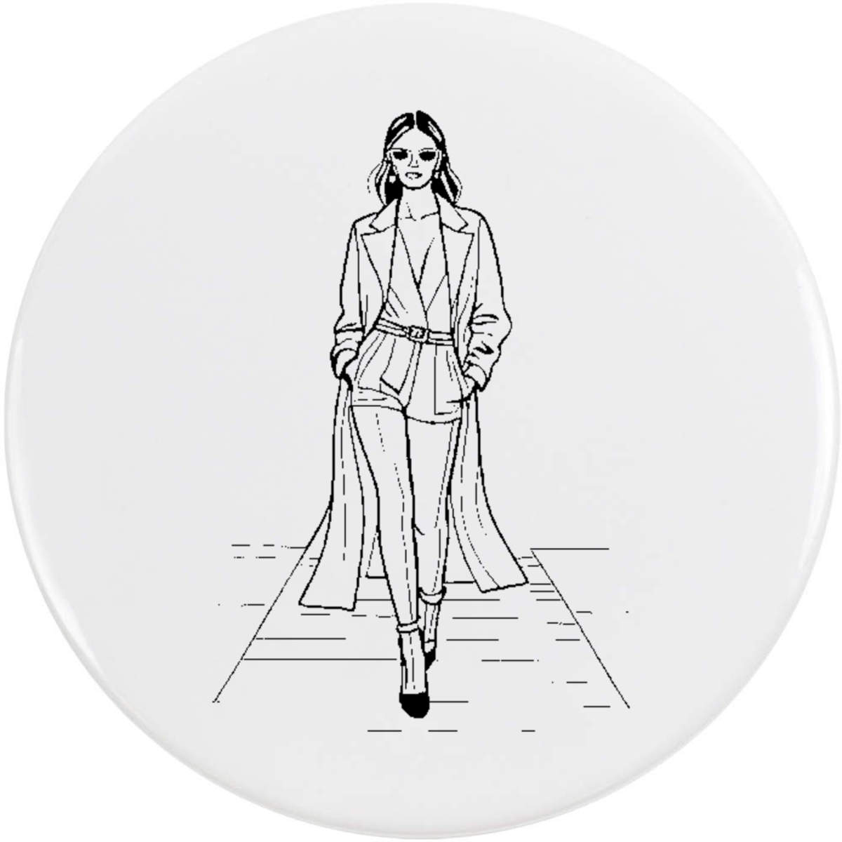 'Fashion Runway Model' Button Badge - 58mm - Pin Back / Lapel Badge for Clothes, Bags, Accessories and Gifts (BB00118793)