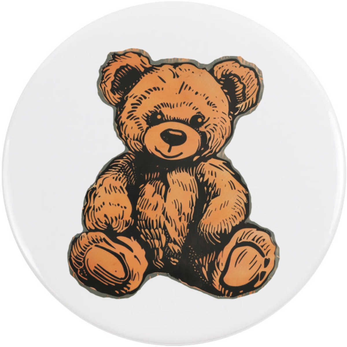 'Smiling Teddy' Button Badge - 58mm - Pin Back / Lapel Badge for Clothes, Bags, Accessories and Gifts (BB00120632)