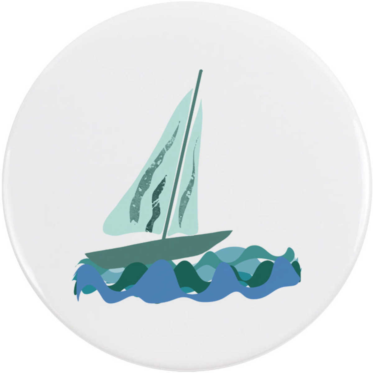 58mm 'Yacht On The Ocean' Medium Button Pin Badge (BB00123505)