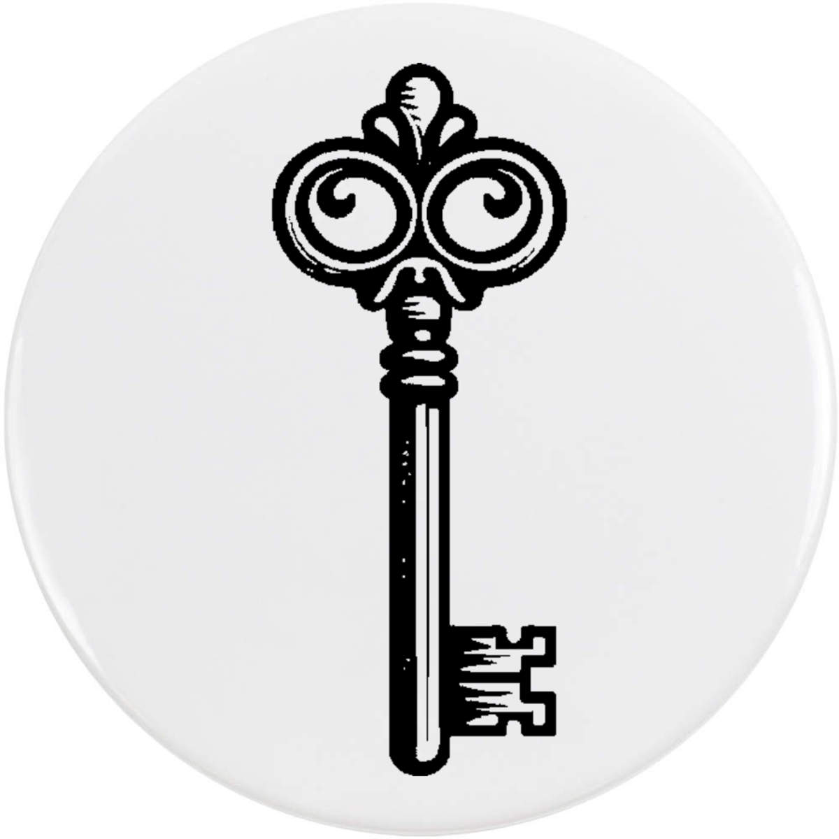 'Antique Vintage Key' Button Badge - 58mm - Pin Back / Lapel Badge for Clothes, Bags, Accessories and Gifts (BB00124308)