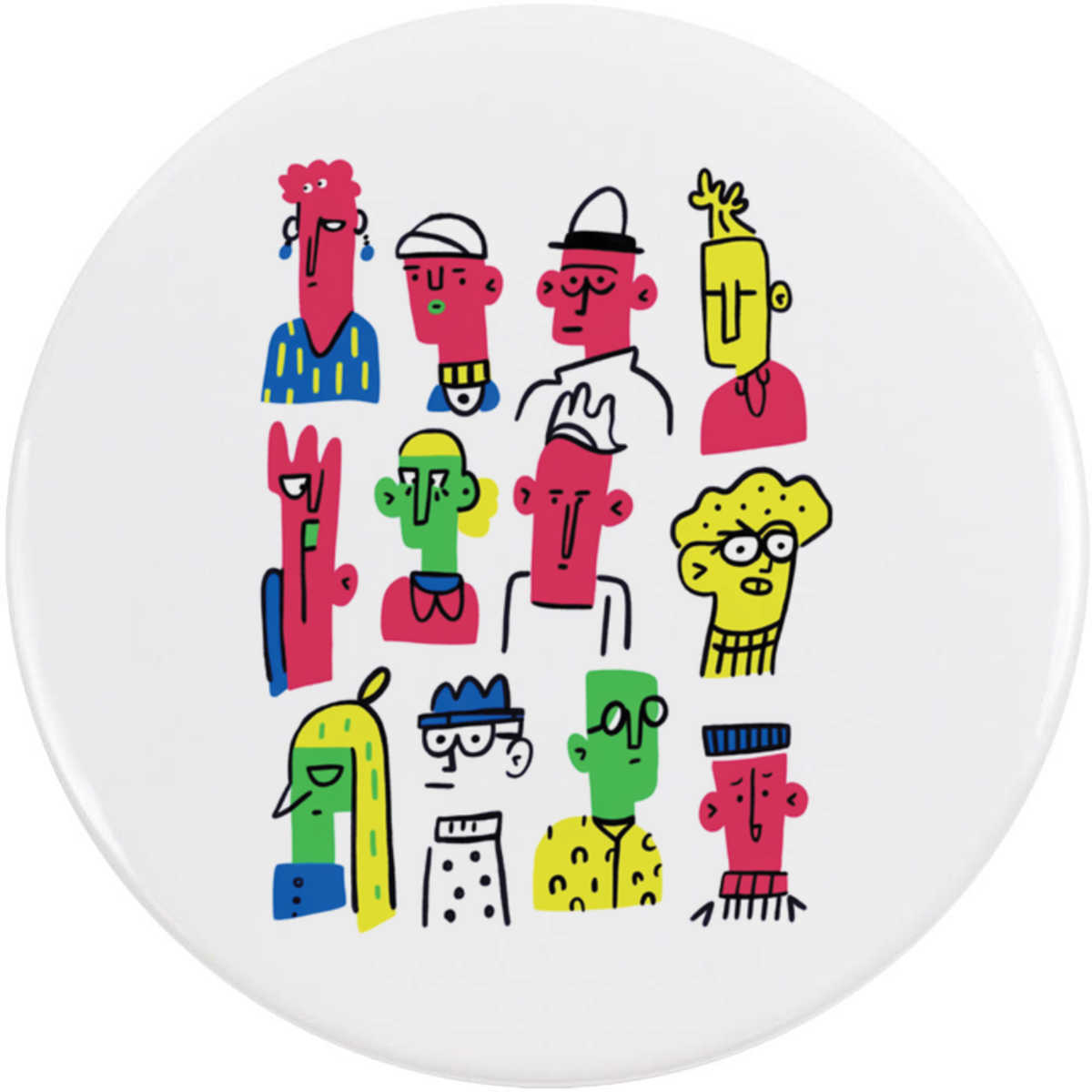 'Funky Abstract People' Button Badge - 58mm - Pin Back / Lapel Badge for Clothes, Bags, Accessories and Gifts (BB00124446)